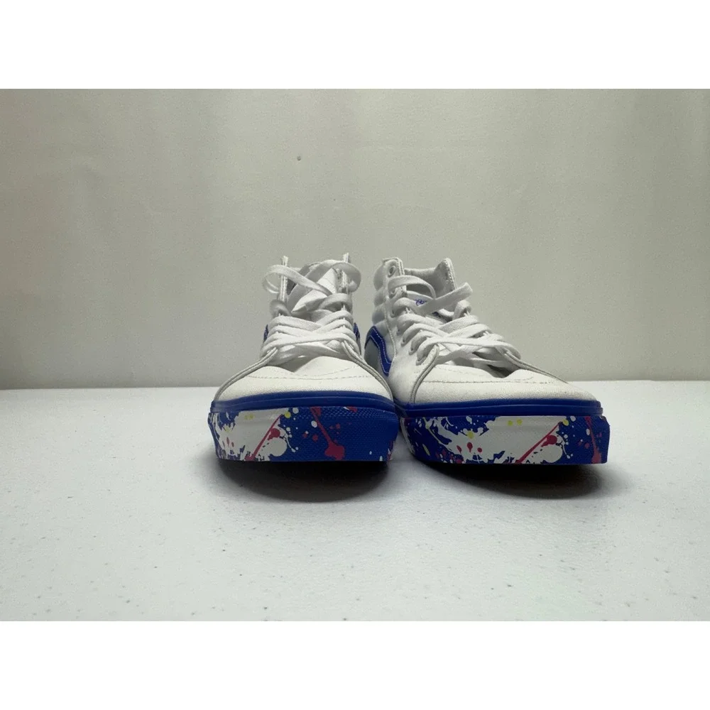 Vans Sk8-Hi Womens 7 White Paint Splatter True White High Top Sneakers